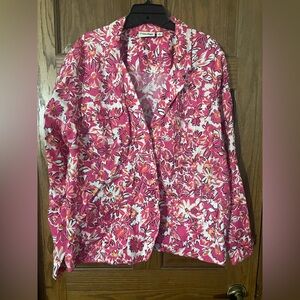 Studio Works linen blend  button up overshirt/shacket colorful size 2X